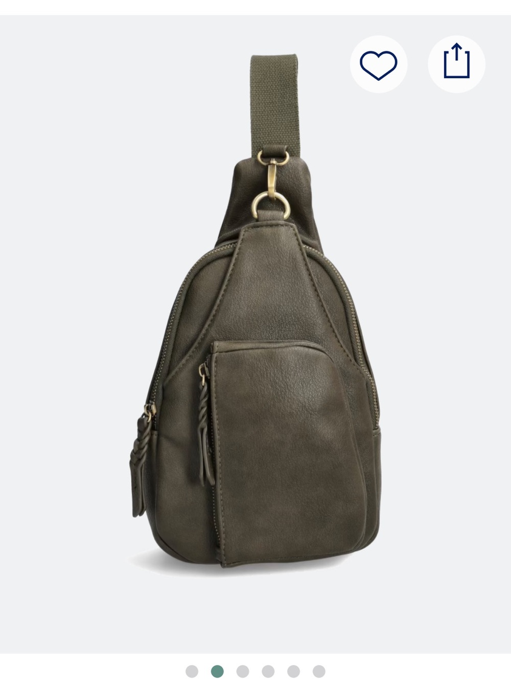 Urban Expressions Olive Green Crossbody Sling Bag - Picture 3 of 11